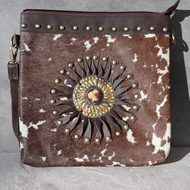 Sac bandoulière poils brun tacheté