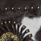 Sac bandoulière poils brun et blanc