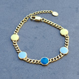 Bracelets gourmettes, pastilles couleur