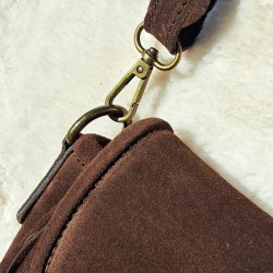 Sac bandoulière avec franges, taupe