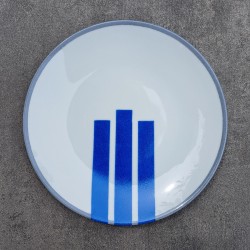 Ensemble de 6 assiettes à dessert gris et bleu