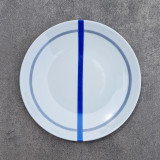 Assiettes à dessert, originales, graphiques, design, gris et bleu