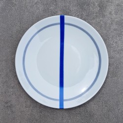 Ensemble de 6 assiettes à dessert gris et bleu