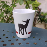 Verres tasses cerf, rouge et noir