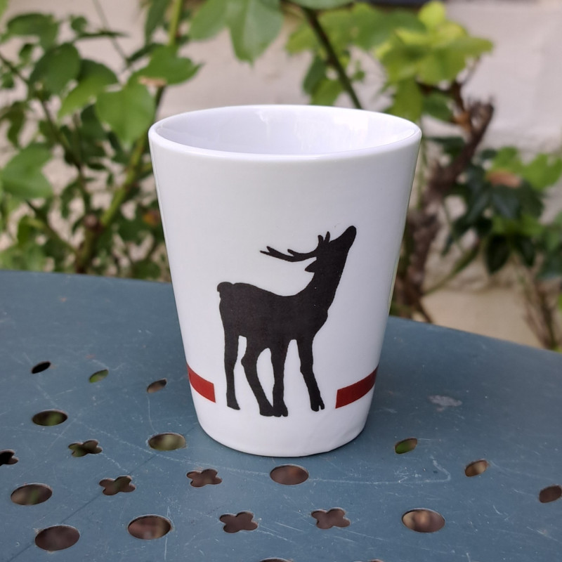 Verres tasses cerf, rouge et noir