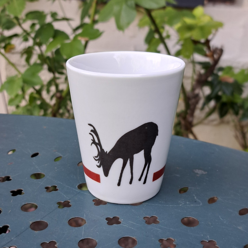 Verres tasses cerf, rouge et noir