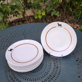 Assiettes à dessert, motif chevreuil