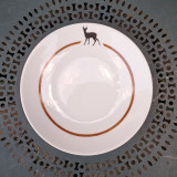 Assiettes à dessert, motif chevreuil
