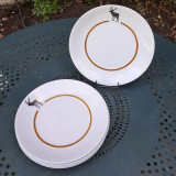 Assiettes en porcelaine, motif cerf