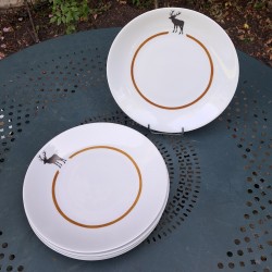 Ensemble de 6 assiettes cerf