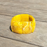 Bracelet mailles larges, jaune, brun, beige