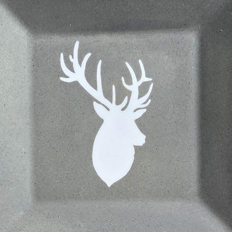 Ensemble de 2 vide-poches en porcelaine, tête de cerf