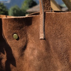 Sac tote en daim, caramel