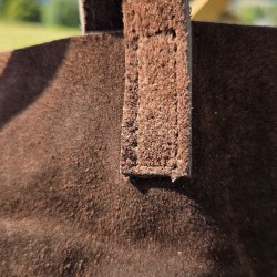 Sac tote en daim, chocolat