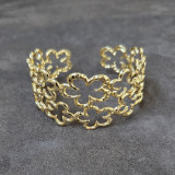 Bracelet manchette Fleurs ajourées