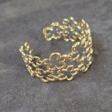Bracelet manchette Fleurs ajourées