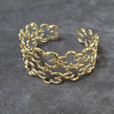 Bracelet manchette Fleurs ajourées