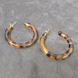 Boucles d'oreilles Créoles léopard