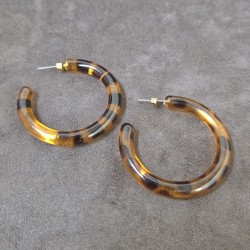 Boucles d'oreilles Créoles léopard