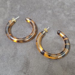 Boucles d'oreilles Créoles léopard