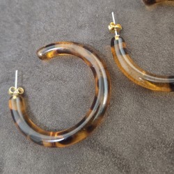 Boucles d'oreilles Créoles léopard
