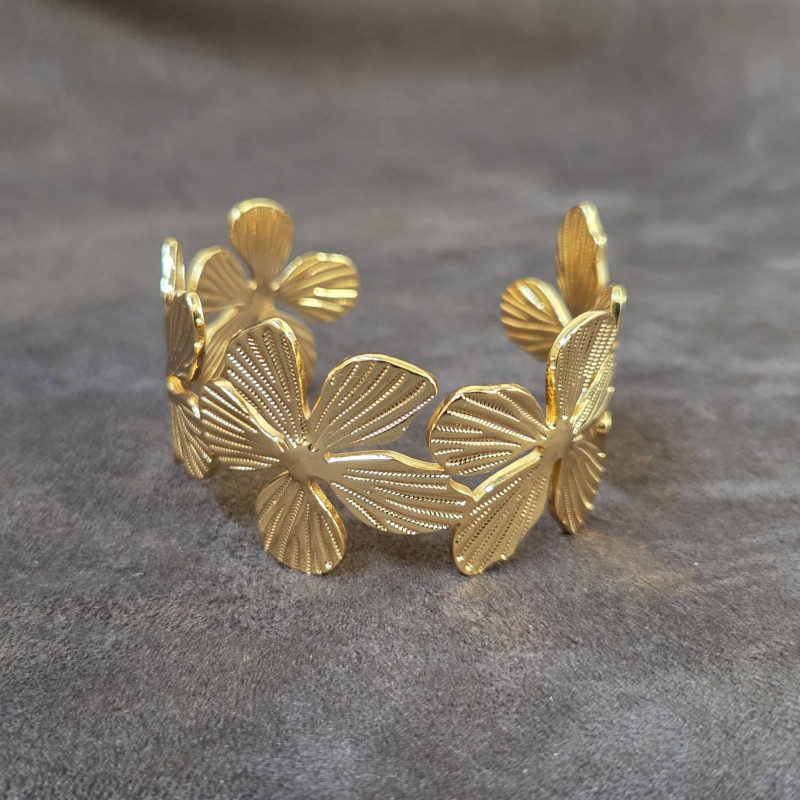 Bracelet manchette "Anémones"