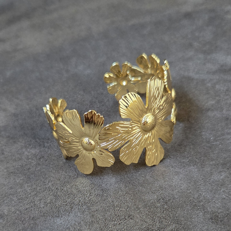Bracelet manchette "Marguerites"