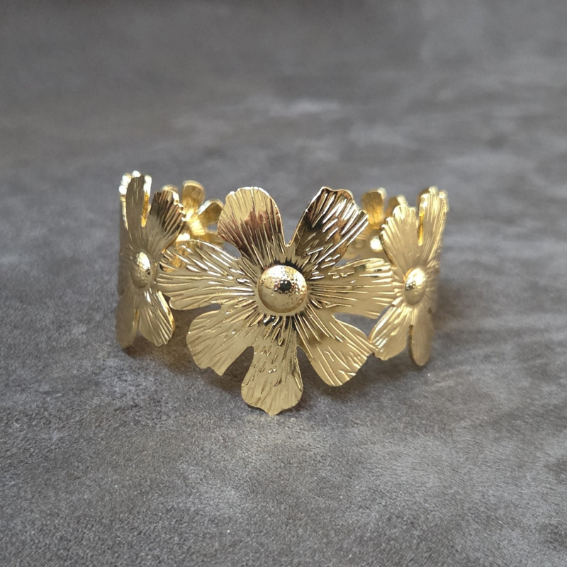 Bracelet manchette "Marguerites"