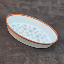 Plat four en porcelaine décoré de flocons