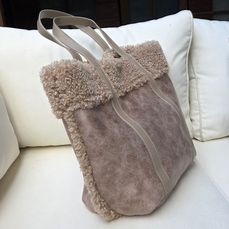Sac cabas gris-beige