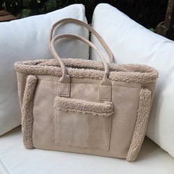 Grand sac cabas beige écru