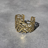 Bracelet manchette corail doré