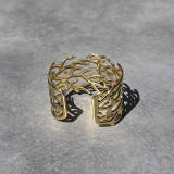 Bracelet manchette corail doré
