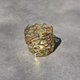Bracelet manchette corail doré