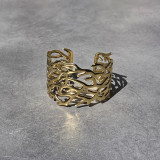 Bracelet manchette corail doré