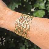 Bracelet manchette corail doré