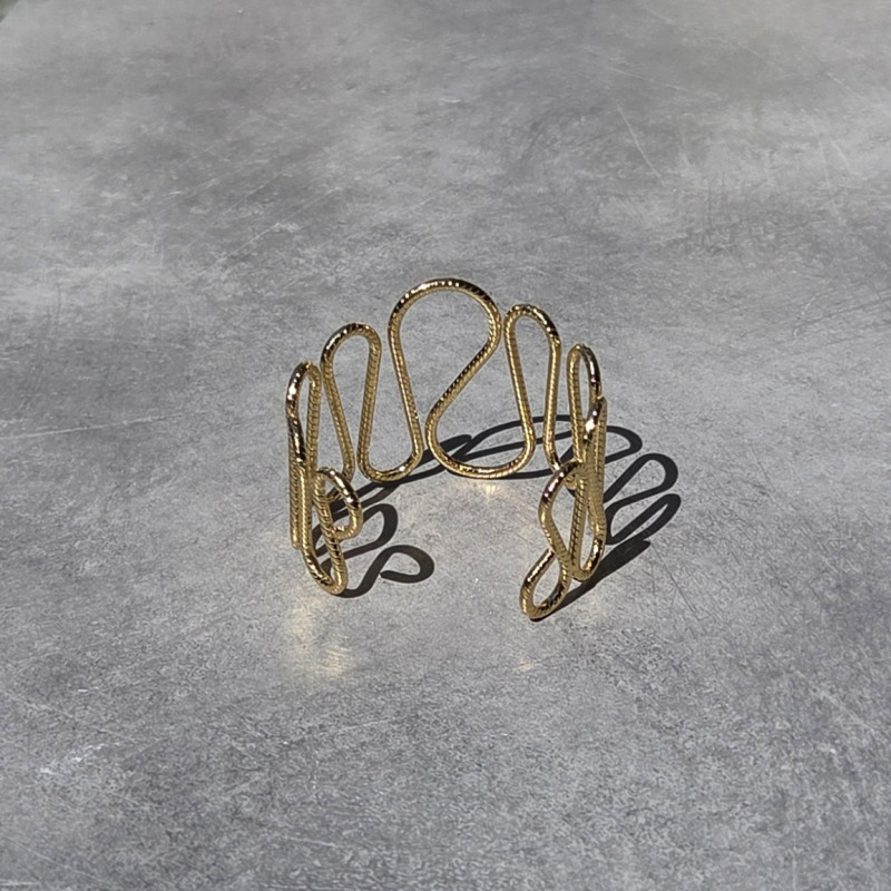 Bracelet manchette torsade doré