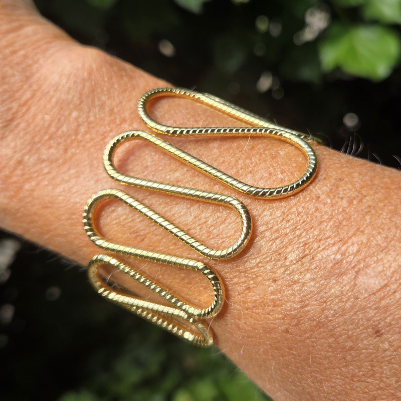 Bracelet manchette torsade doré