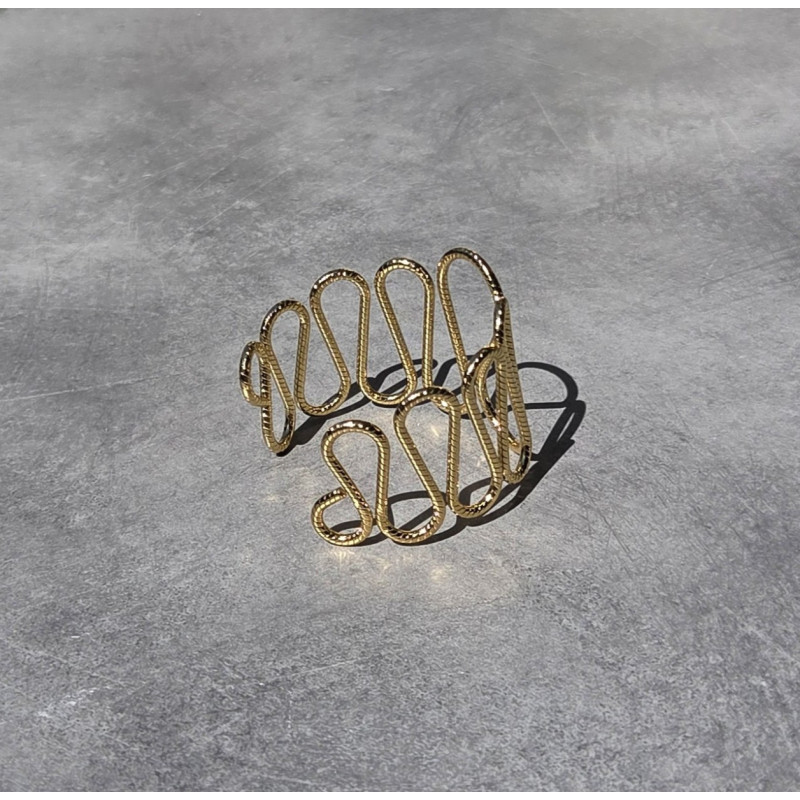 Bracelet manchette torsade doré