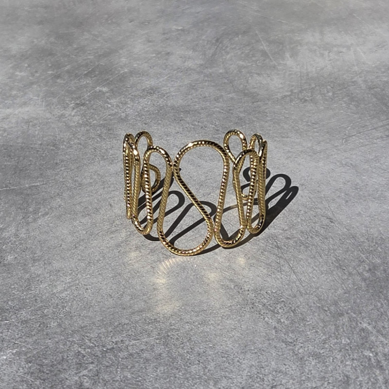 Bracelet manchette torsade doré
