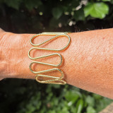 Bracelet manchette torsade doré