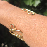 Bracelet manchette torsade doré