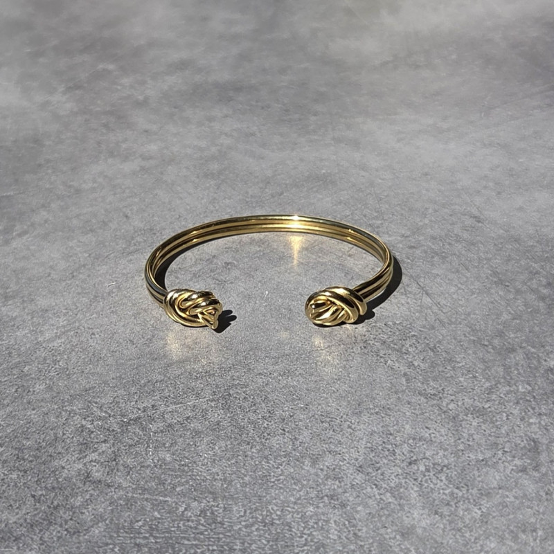 Bracelet jonc noué doré