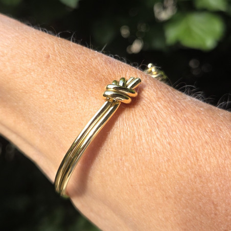 Bracelet jonc noué doré