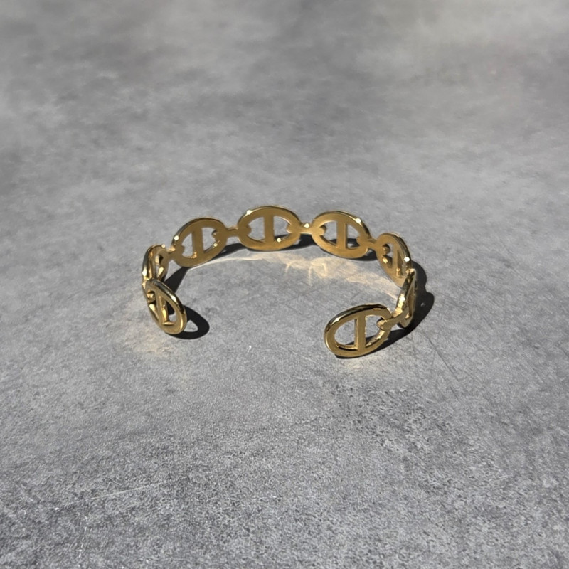 Bracelet chaine maillons ovales dorés