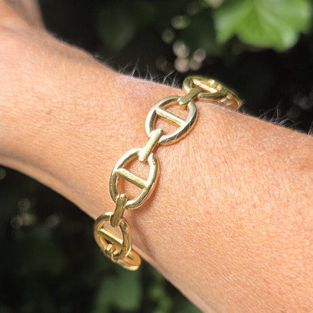 Bracelet chaine maillons ovales dorés