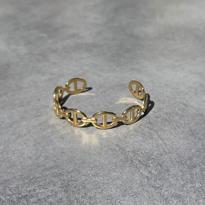 Bracelet chaine maillons ovales dorés