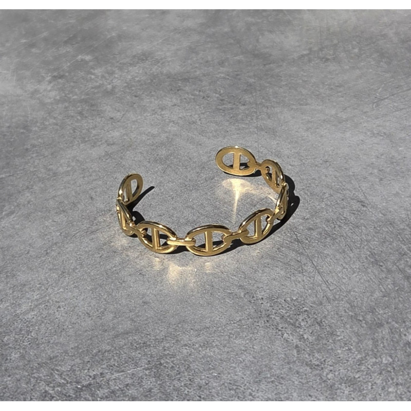 Bracelet chaine maillons ovales dorés