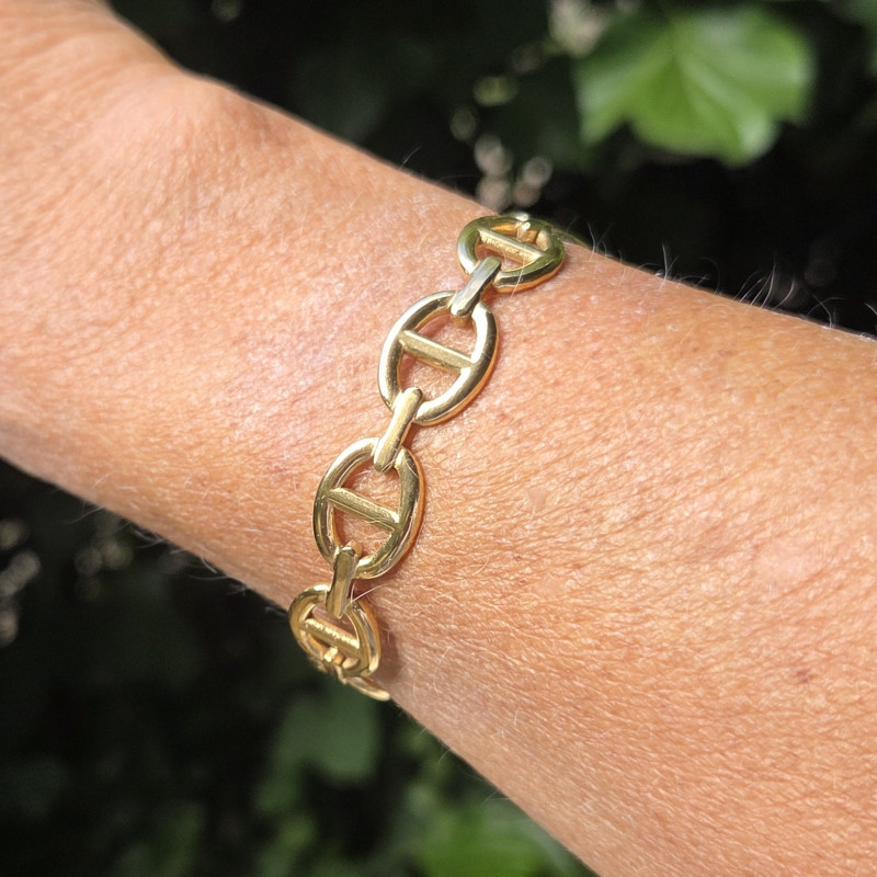 Bracelet chaine maillons ovales dorés