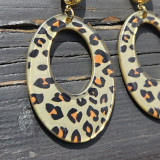 Boucles d'oreilles pendentif léopard ovale